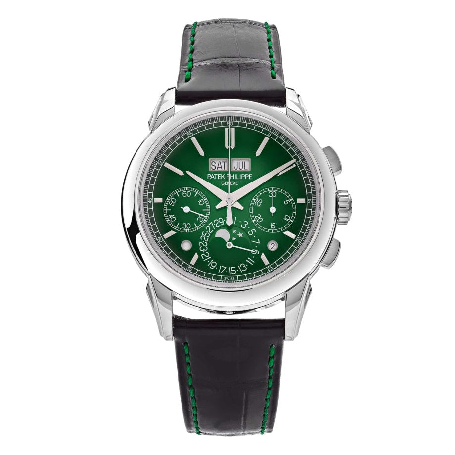 Relógio Perpetual Calendar Chronograph Platinum Green Diall - Acompanha Caixa e Certificado