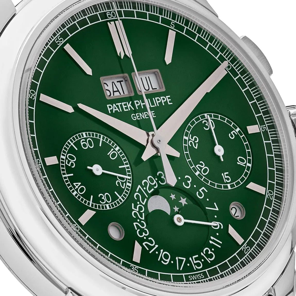 Relógio Perpetual Calendar Chronograph Platinum Green Diall - Acompanha Caixa e Certificado
