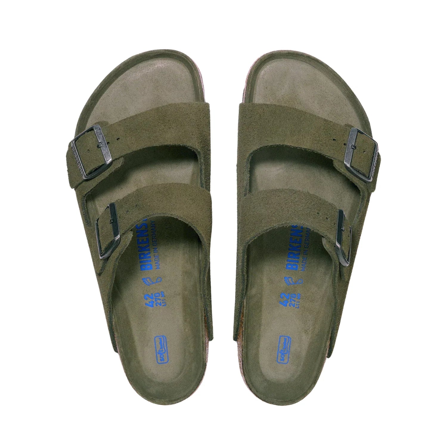 Sandália Birkenstock Arizona Soft Footbed Suede Leather Green Tea