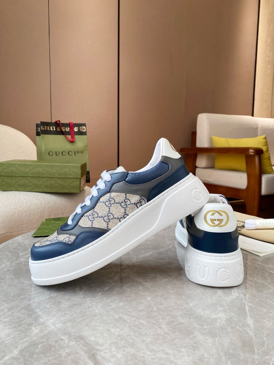 Tênis Gucci GG Sneaker Blue White