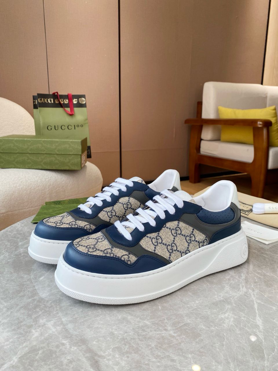 Tênis Gucci GG Sneaker Blue White