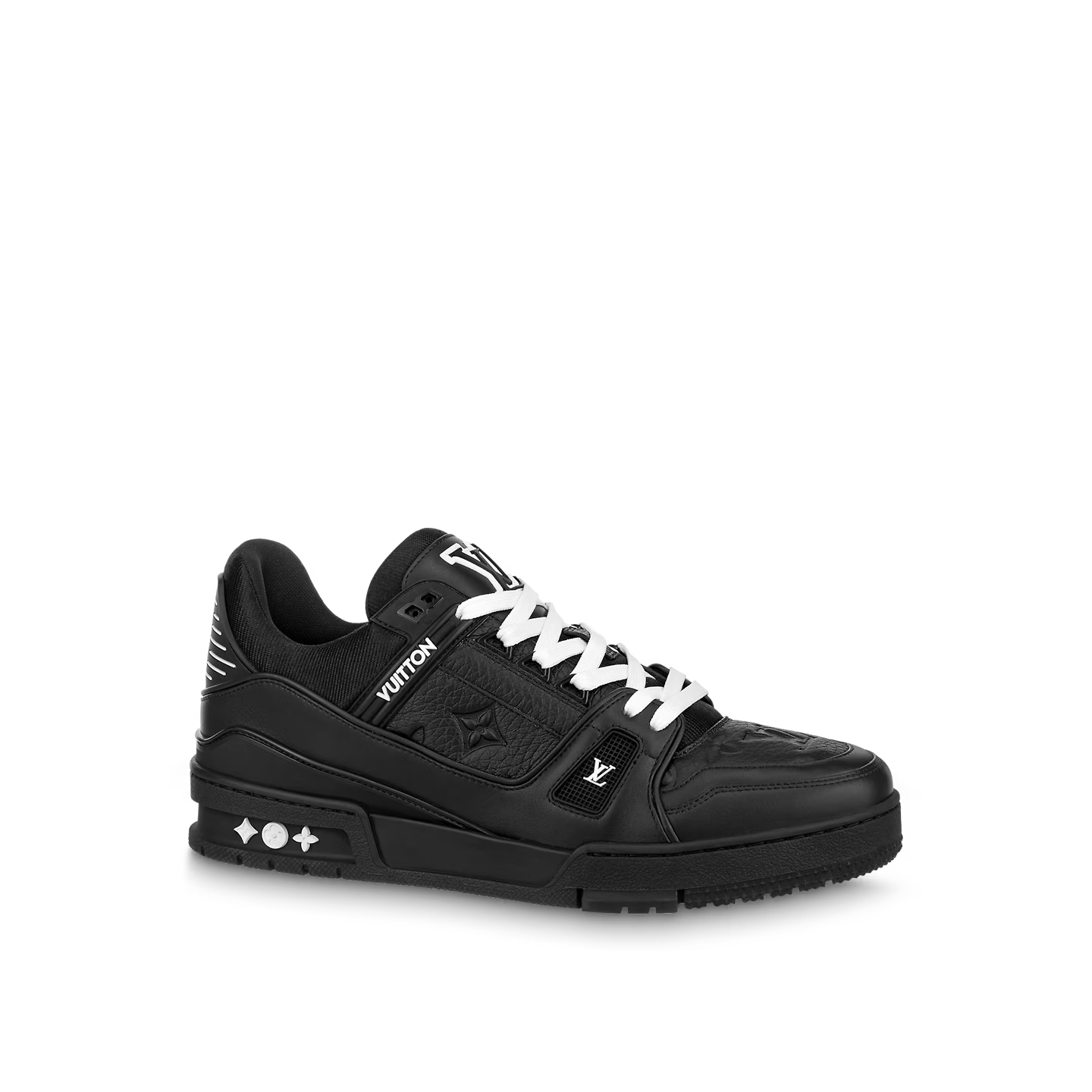 Tênis Louis Vuitton Trainer Black Embossed Monogram